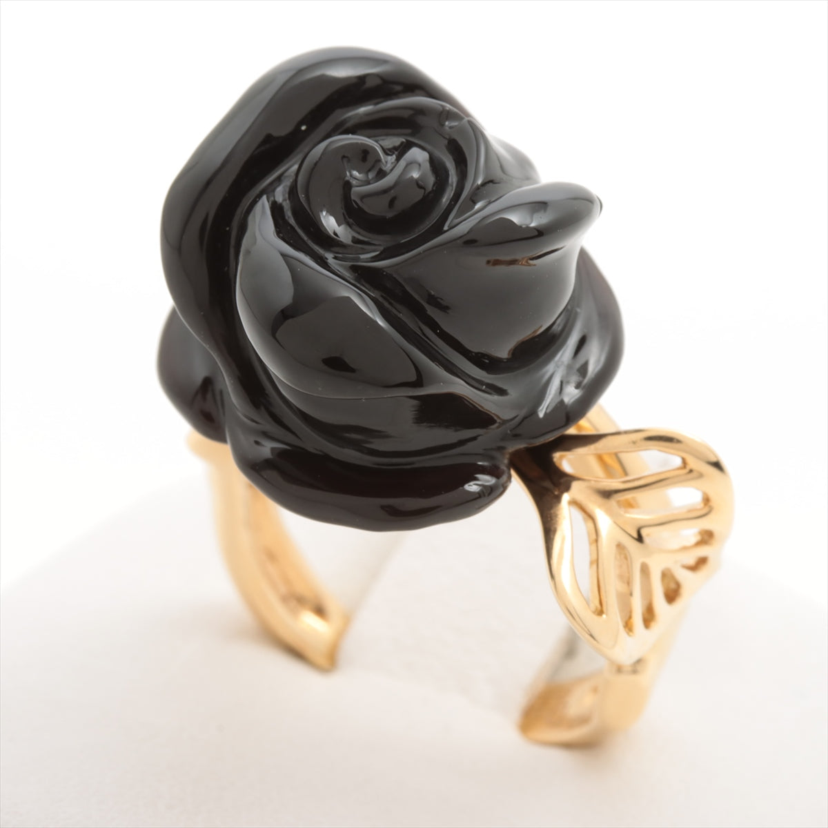 Christian Dior Rose Dior Pre Katran Onyx Diamond Ring 750(YG) 9.4g 49