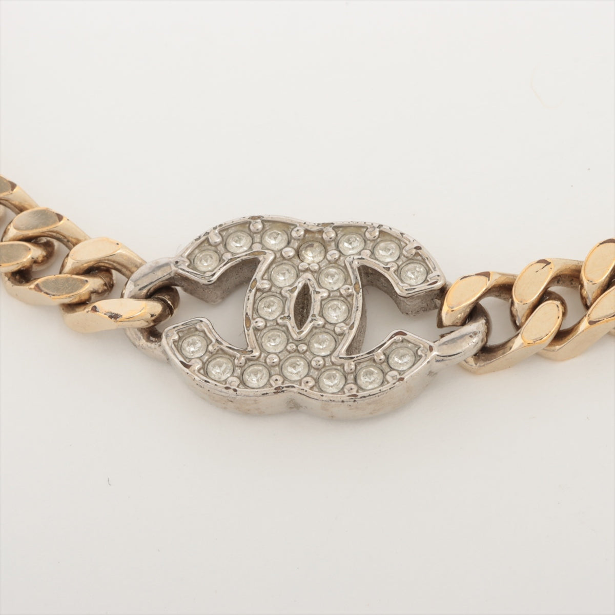 Chanel Coco Mark B22V Bracelet GP×inestone Gold × Silver