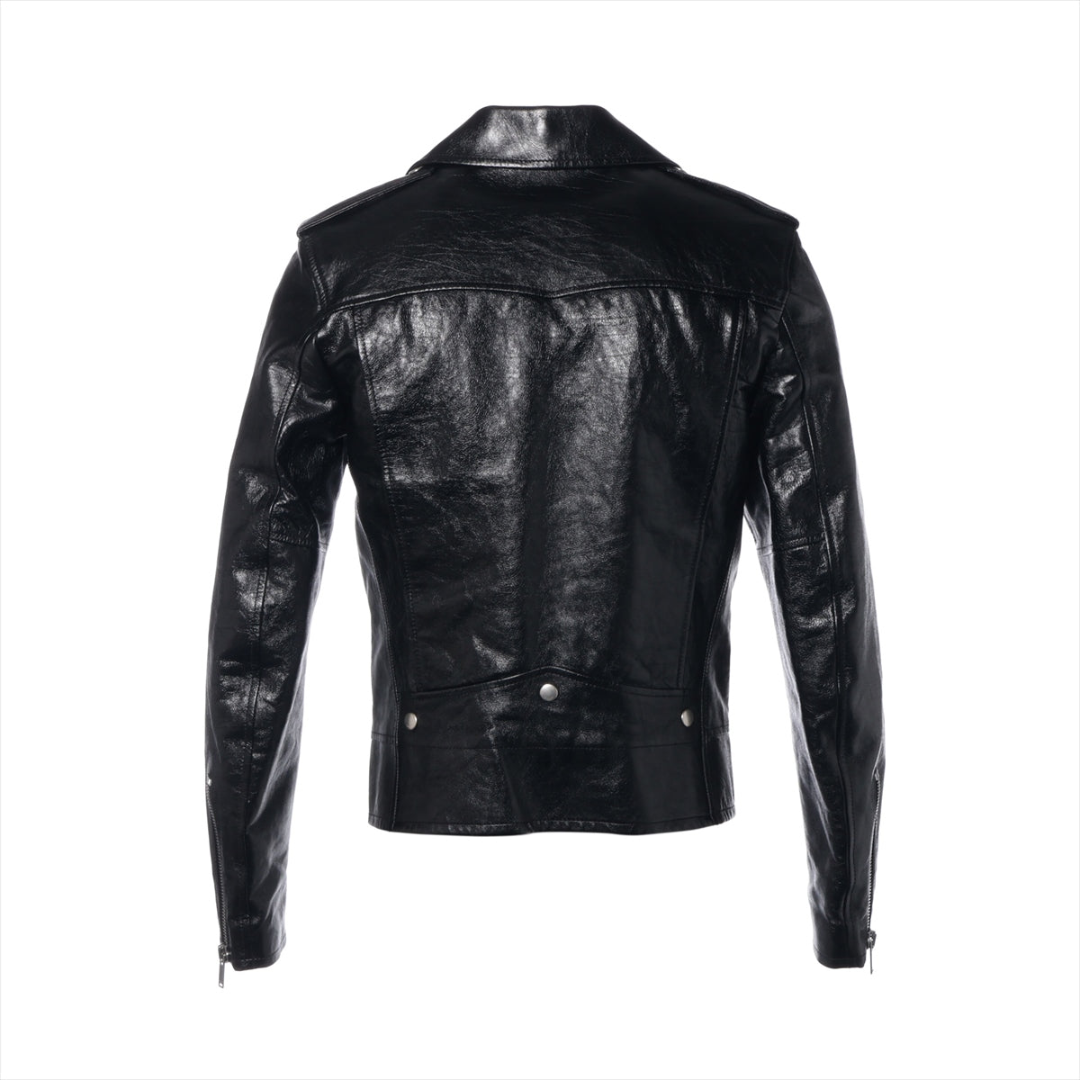 Saint Laurent Paris 19-year Calfskin Leather jacket 44 Men's Black  Classic motorcycle riders 484284