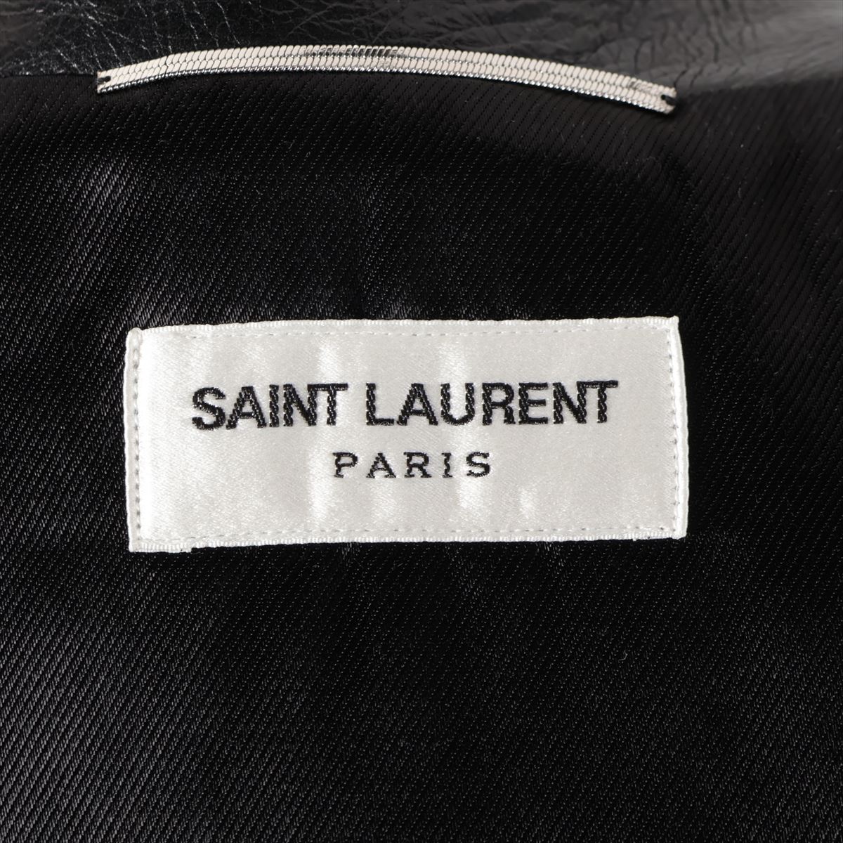 Saint Laurent Paris 19-year Calfskin Leather jacket 44 Men's Black  Classic motorcycle riders 484284
