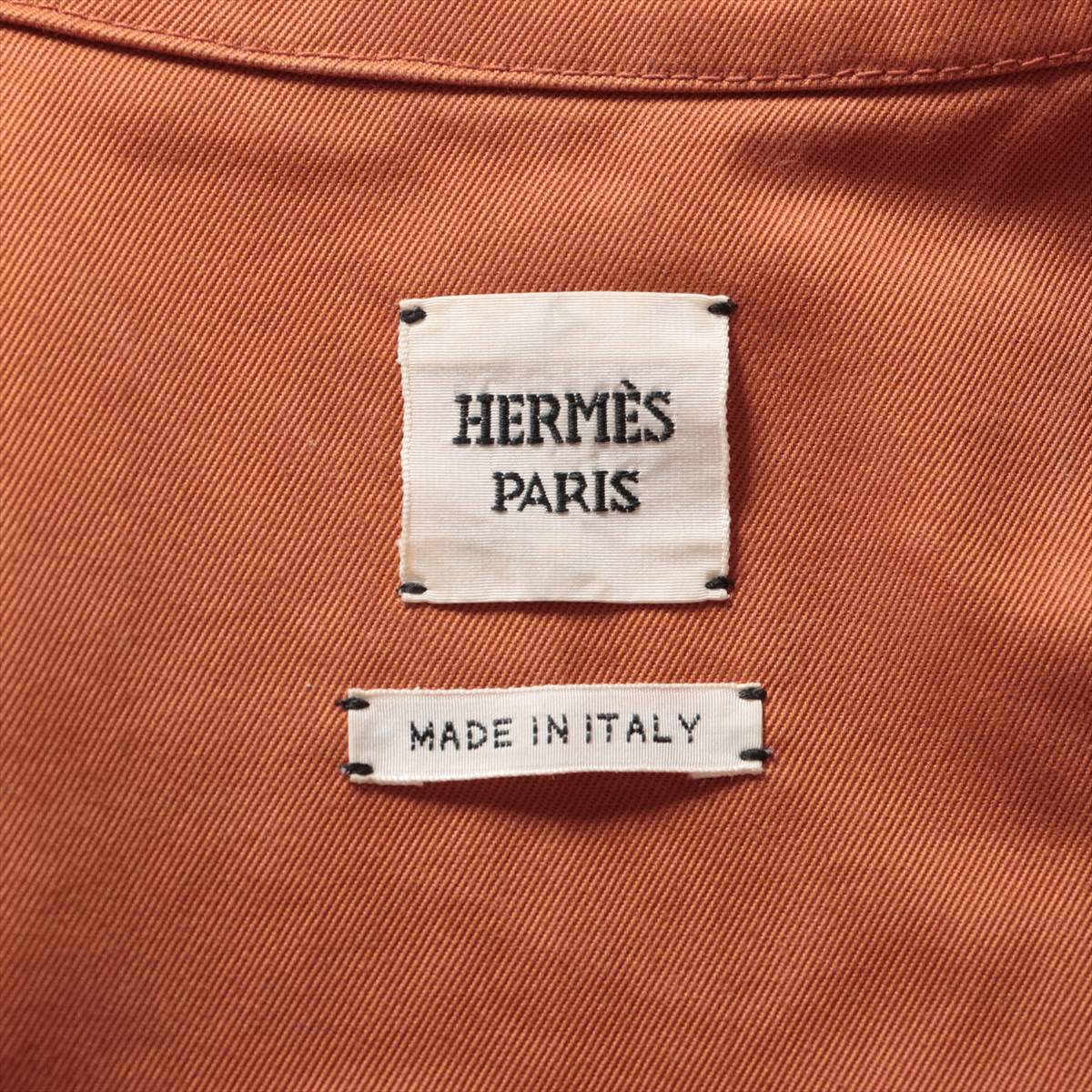 Hermès 20AW Cotton Jumpsuit 38 Ladies' Orange  06-7405 Serie Button