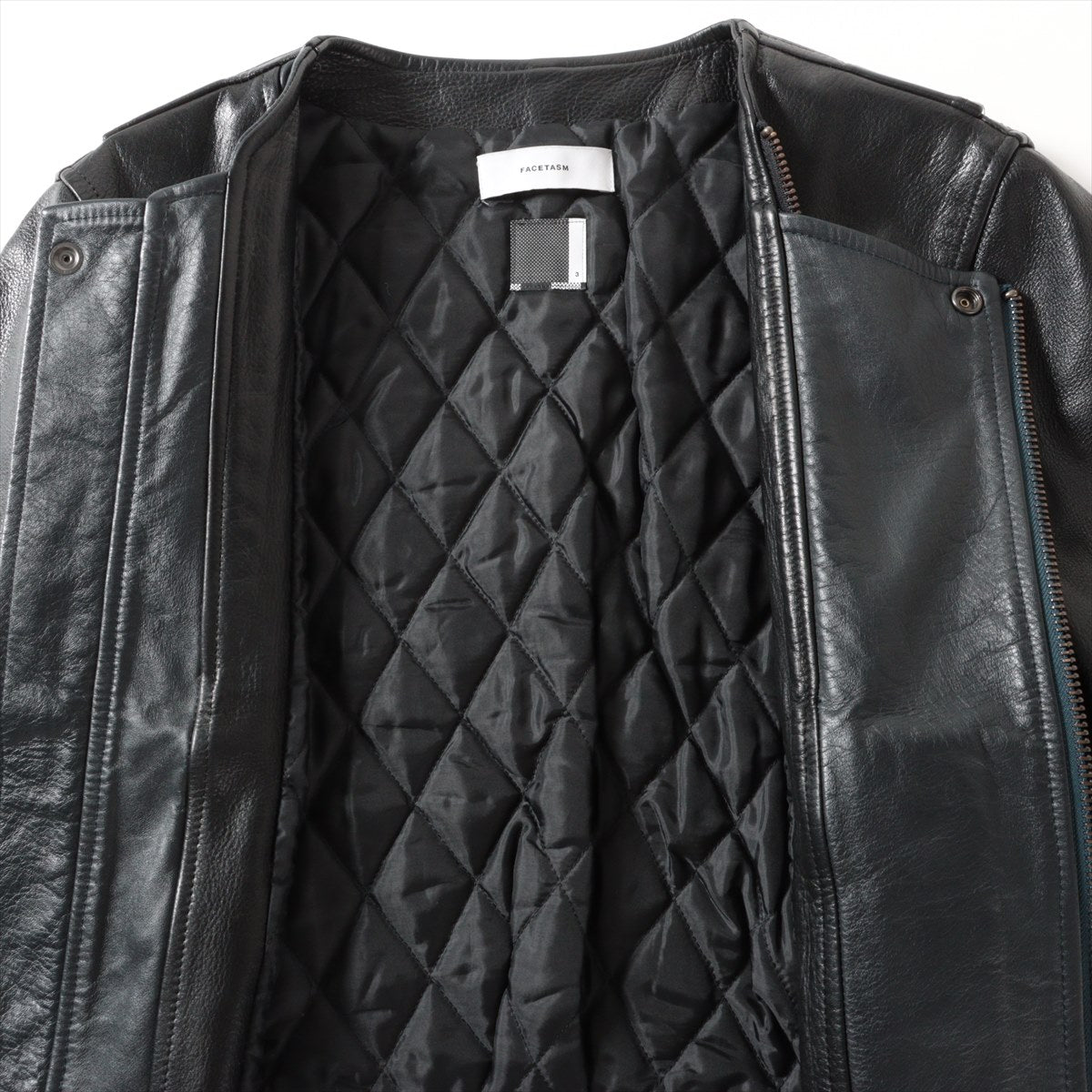Facetasm Leather Leather jacket 3 Men's Black  OTM-JK-M05