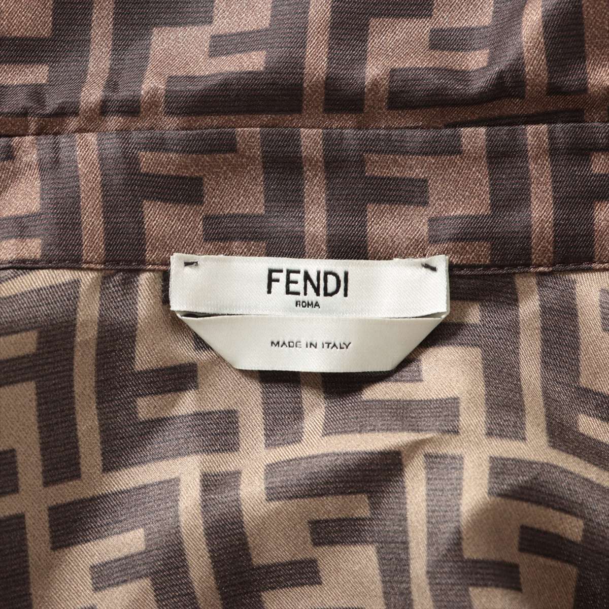 Fendi ZUCCa 22 years Silk Shirt dress 38 Ladies' Black × Brown  FDB613