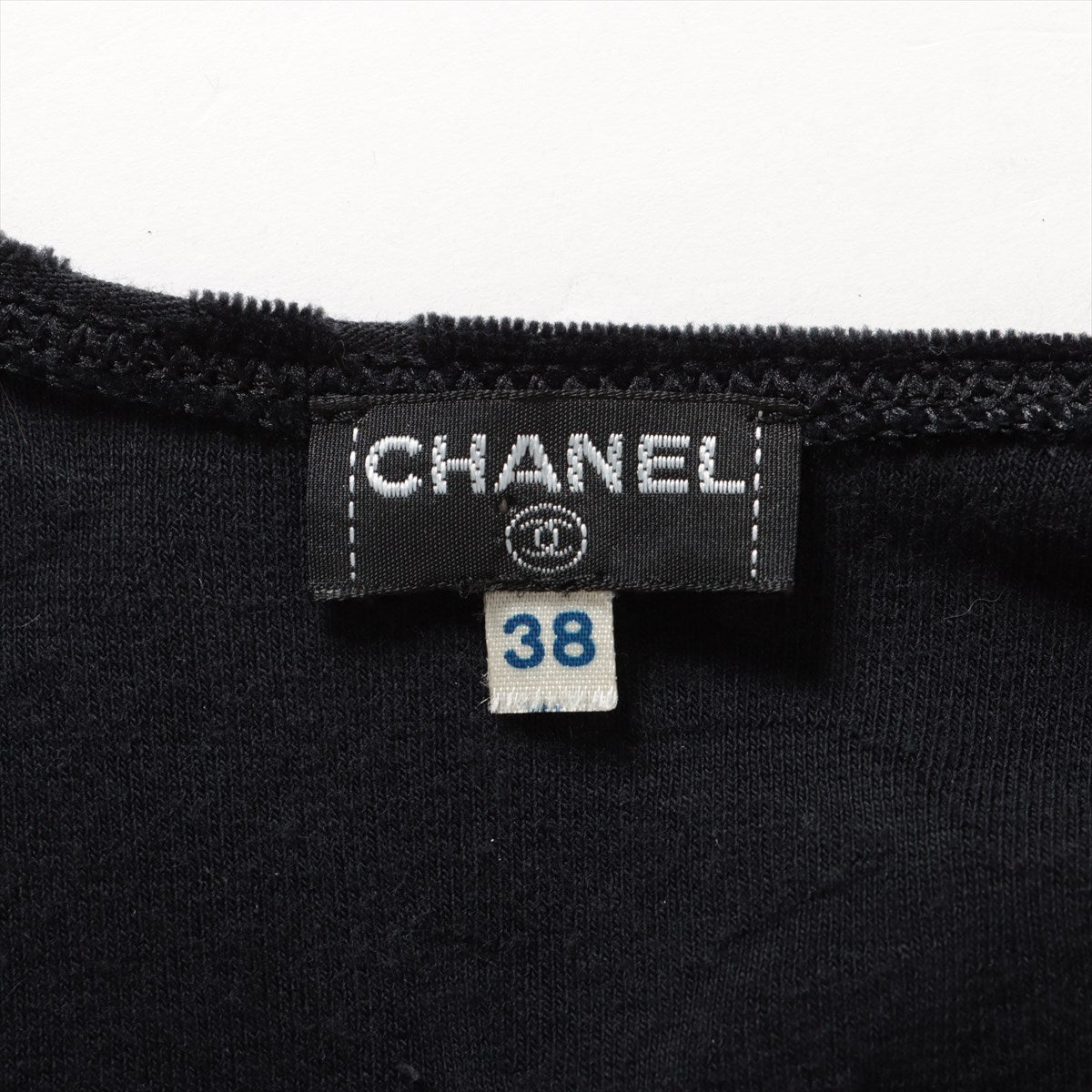 Chanel 96P Cotton Sleeveless Dress 38 Ladies' Black  P06802V04730 Velour Coco Mark