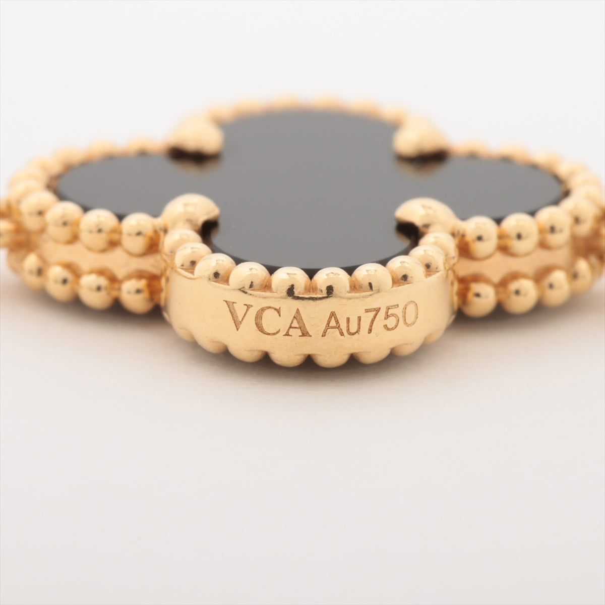Van Cleef & Arpels Vintage Alhambra 5P Onyx Bracelet 750(YG) 11.1g VCARA41300