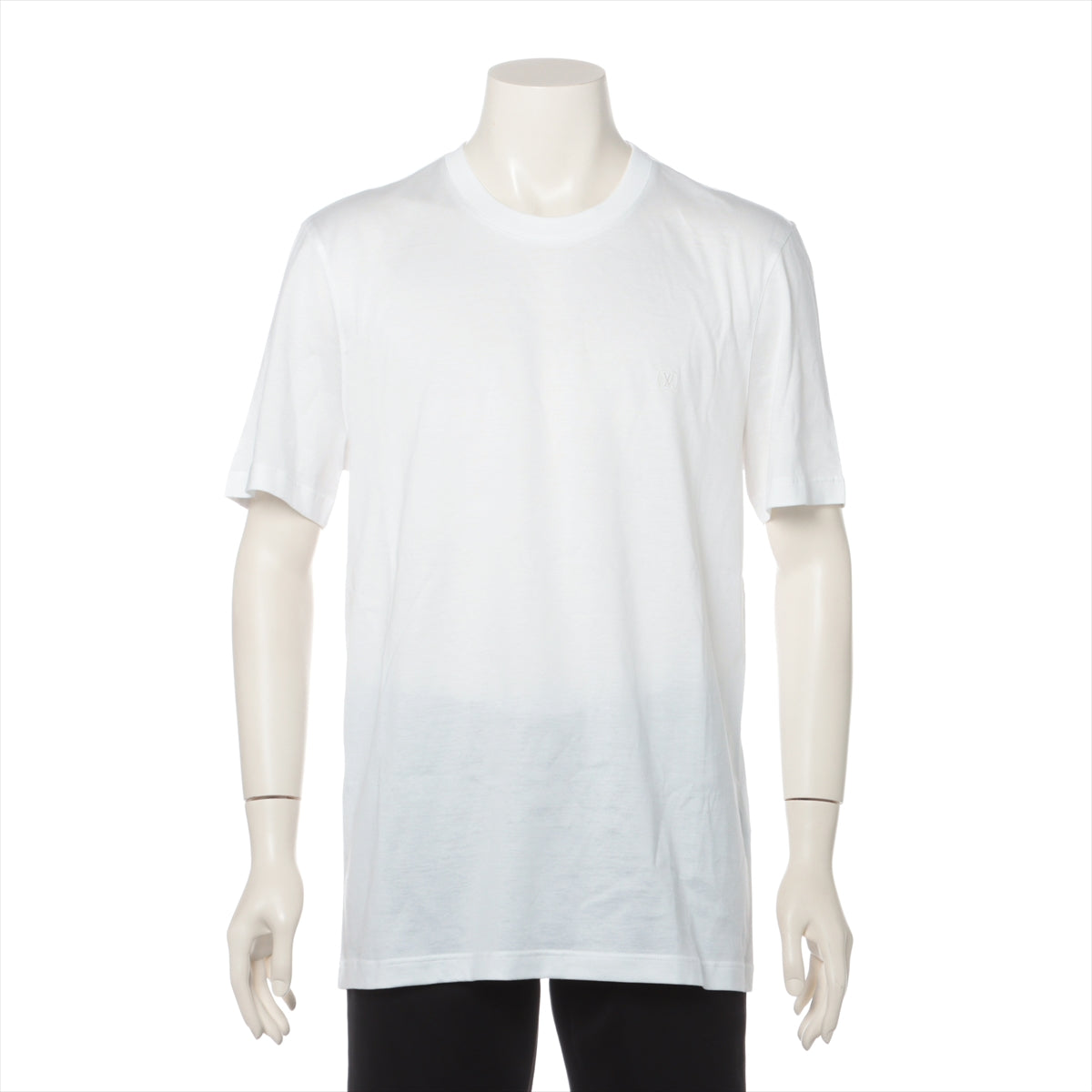 Louis Vuitton 23AW Cotton T-shirt L Men's White  RM232Q Logo embroidery