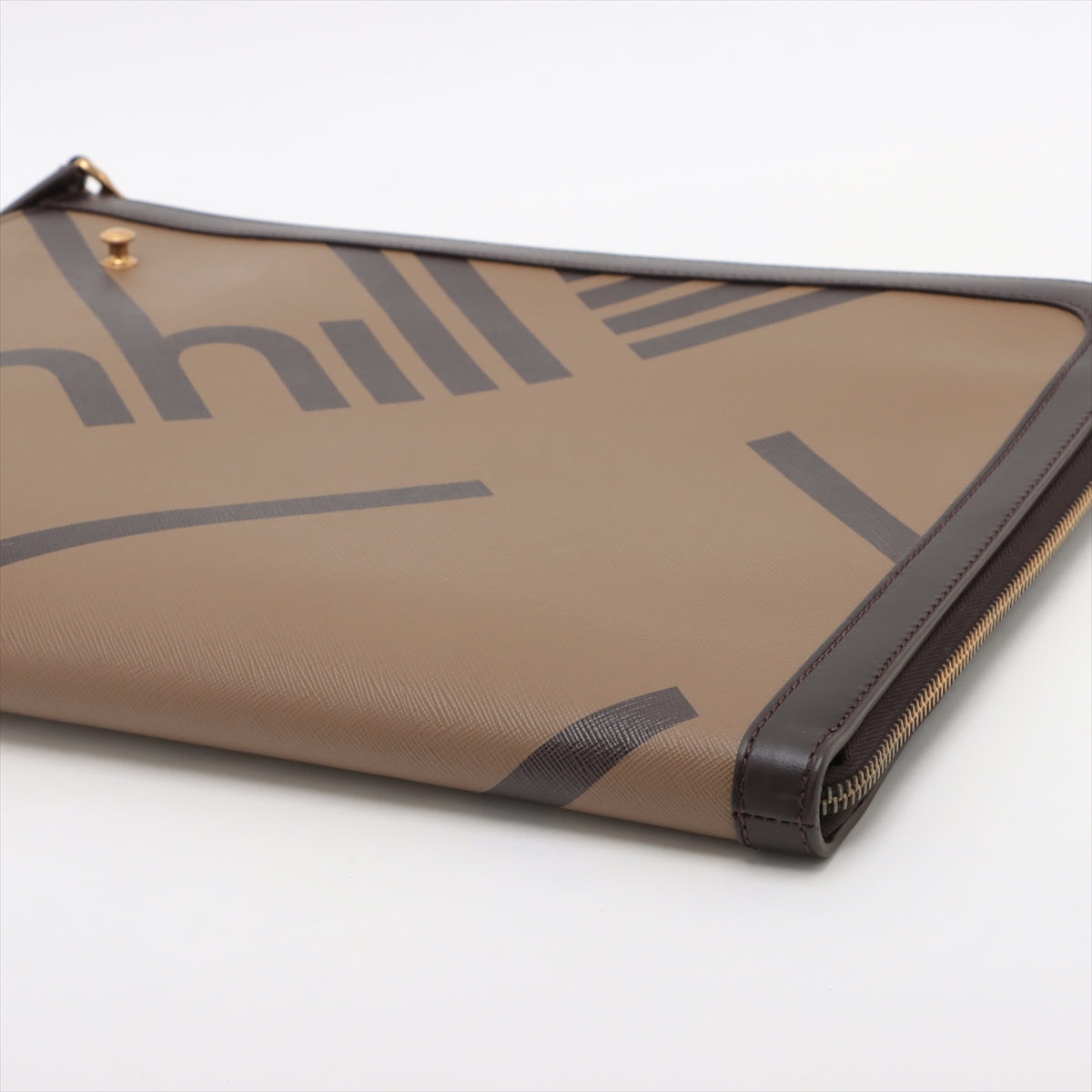 Dunhill PVC & leather Clutch Bag Brown