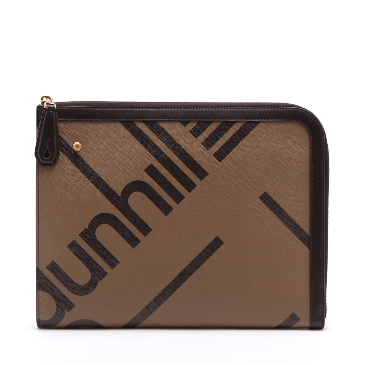 Dunhill PVC & leather Clutch Bag Brown
