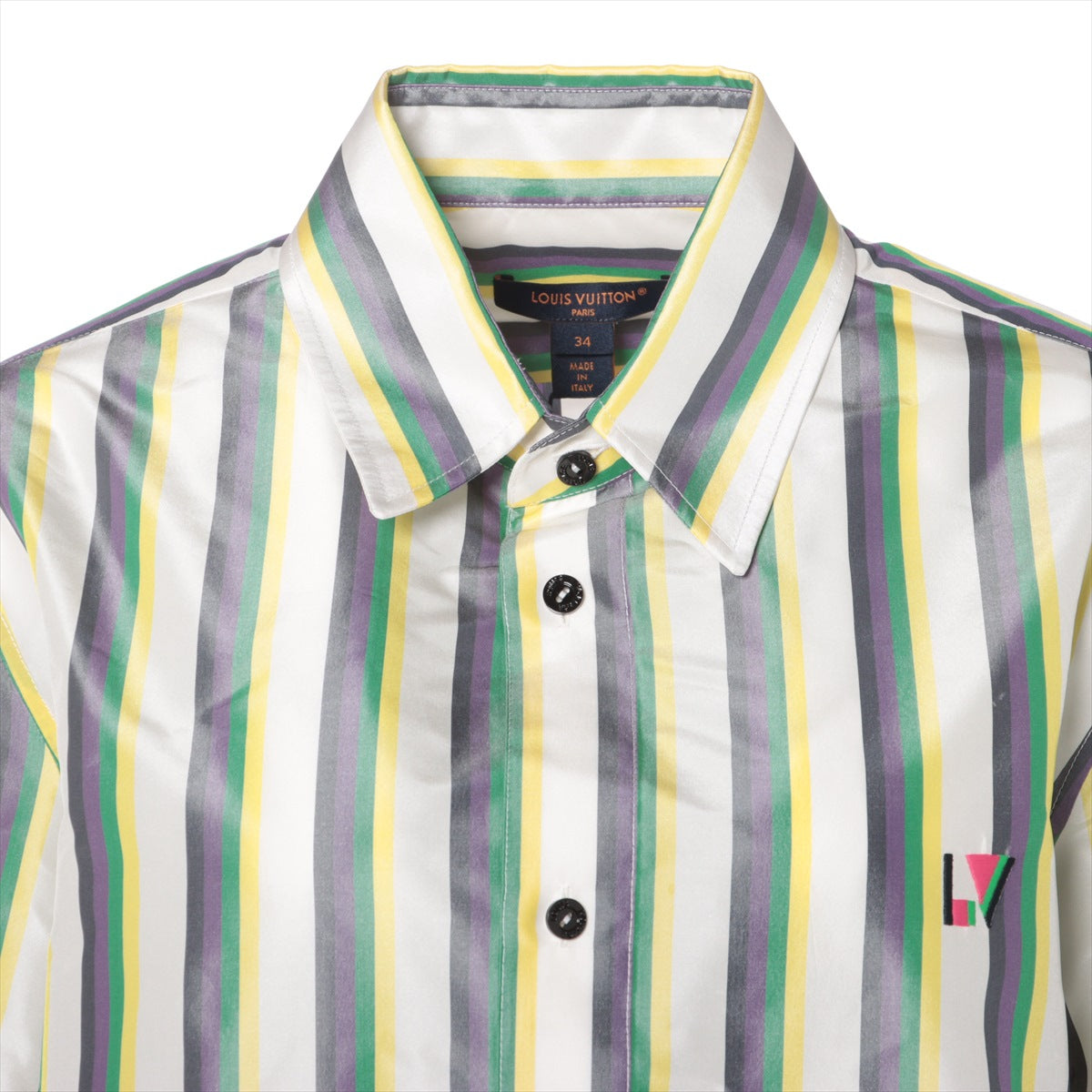 Louis Vuitton 24SS Silk Shirt 34 Ladies' Multicolor  RW241WB multi-stripe  There is a scratch