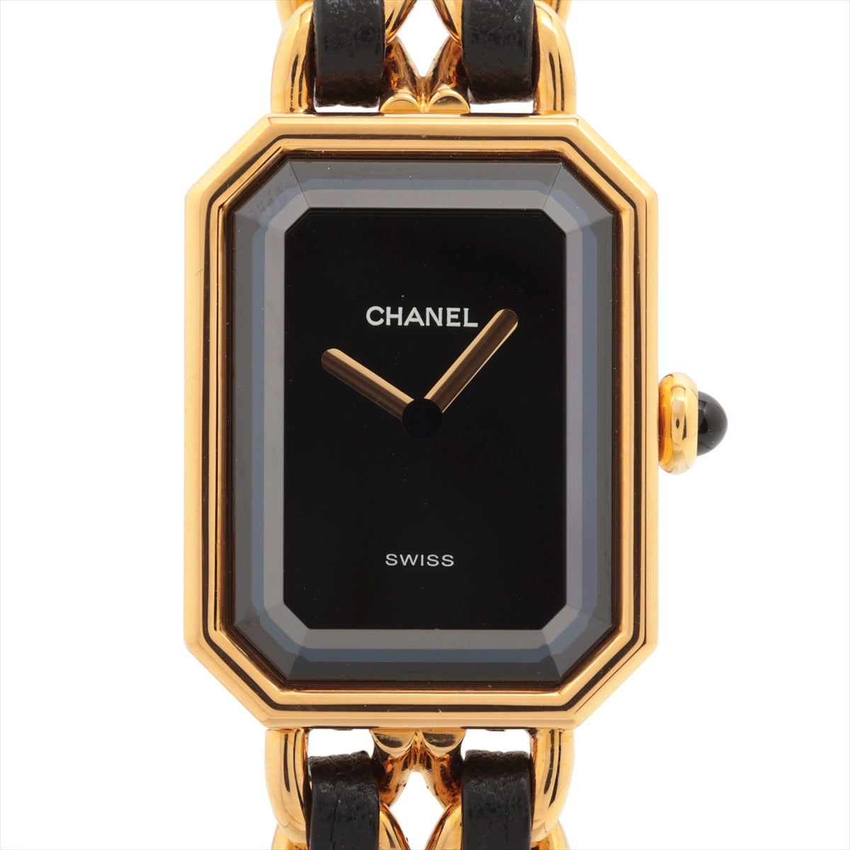 Chanel Première L GP & Leather QZ Black Dial