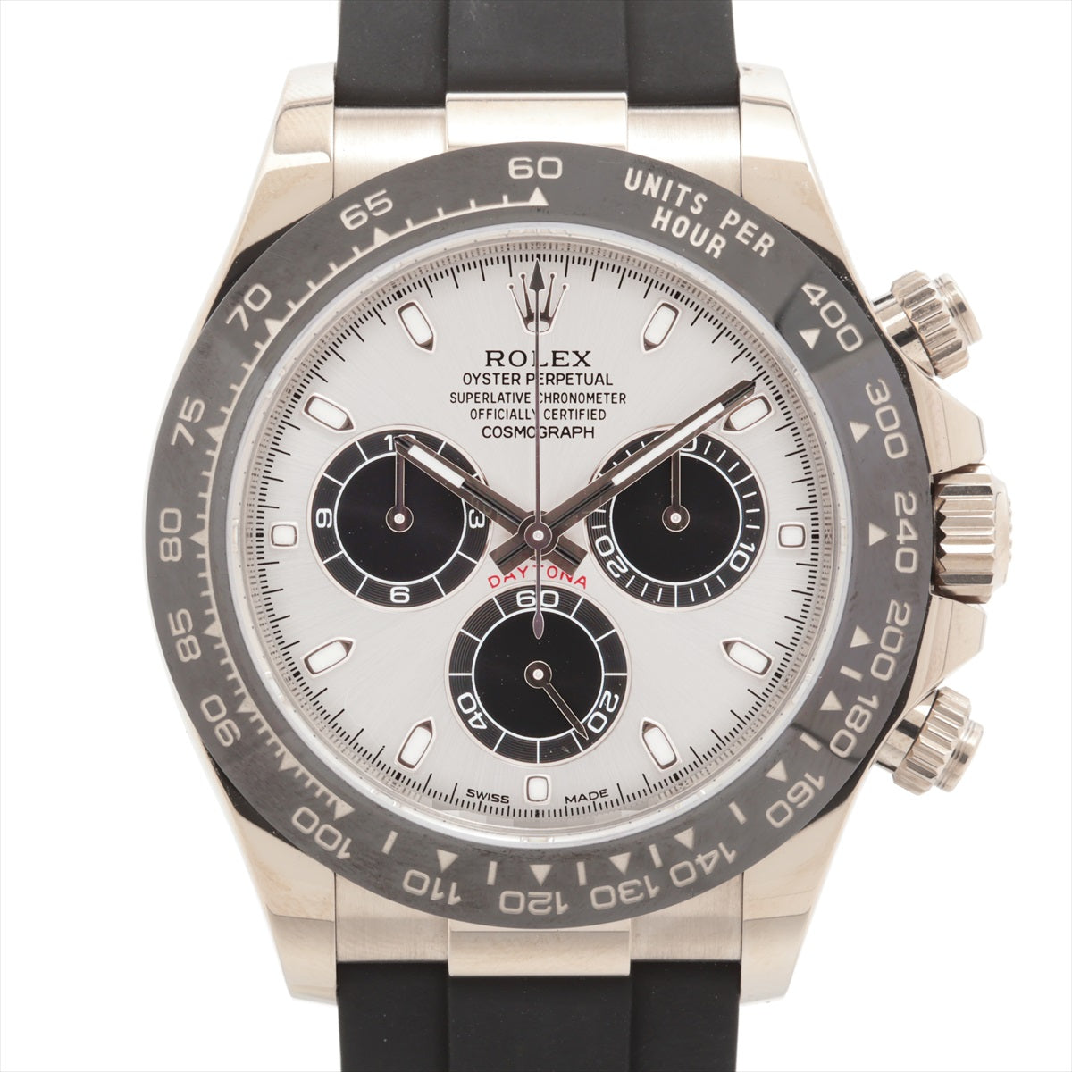 Rolex Cosmograph Daytona 116519LN WG & Rubber AT Silver Dial