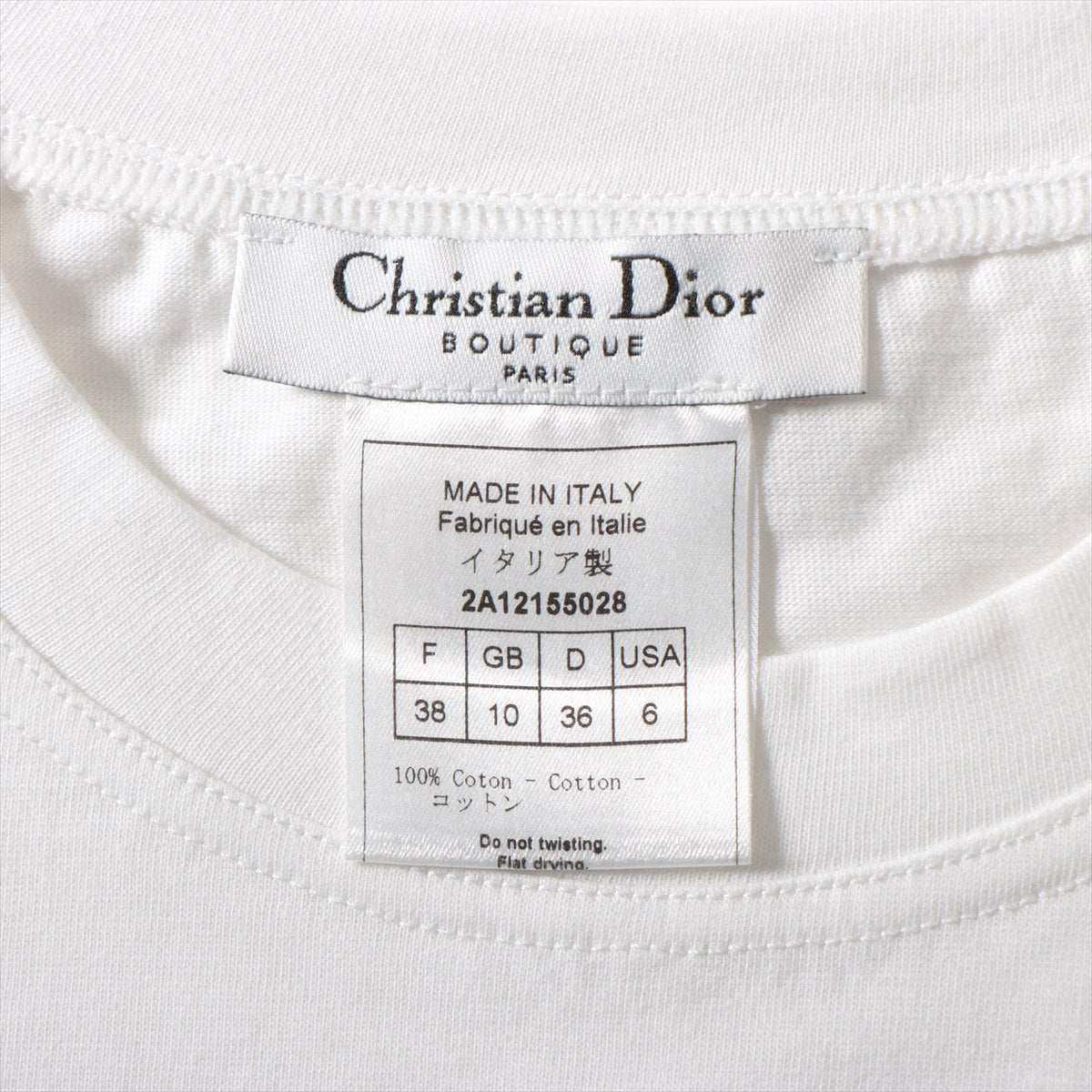 Christian Dior 02 Cotton T-shirt F38 Ladies' White  J'ADORE 2A12155028 with accessories