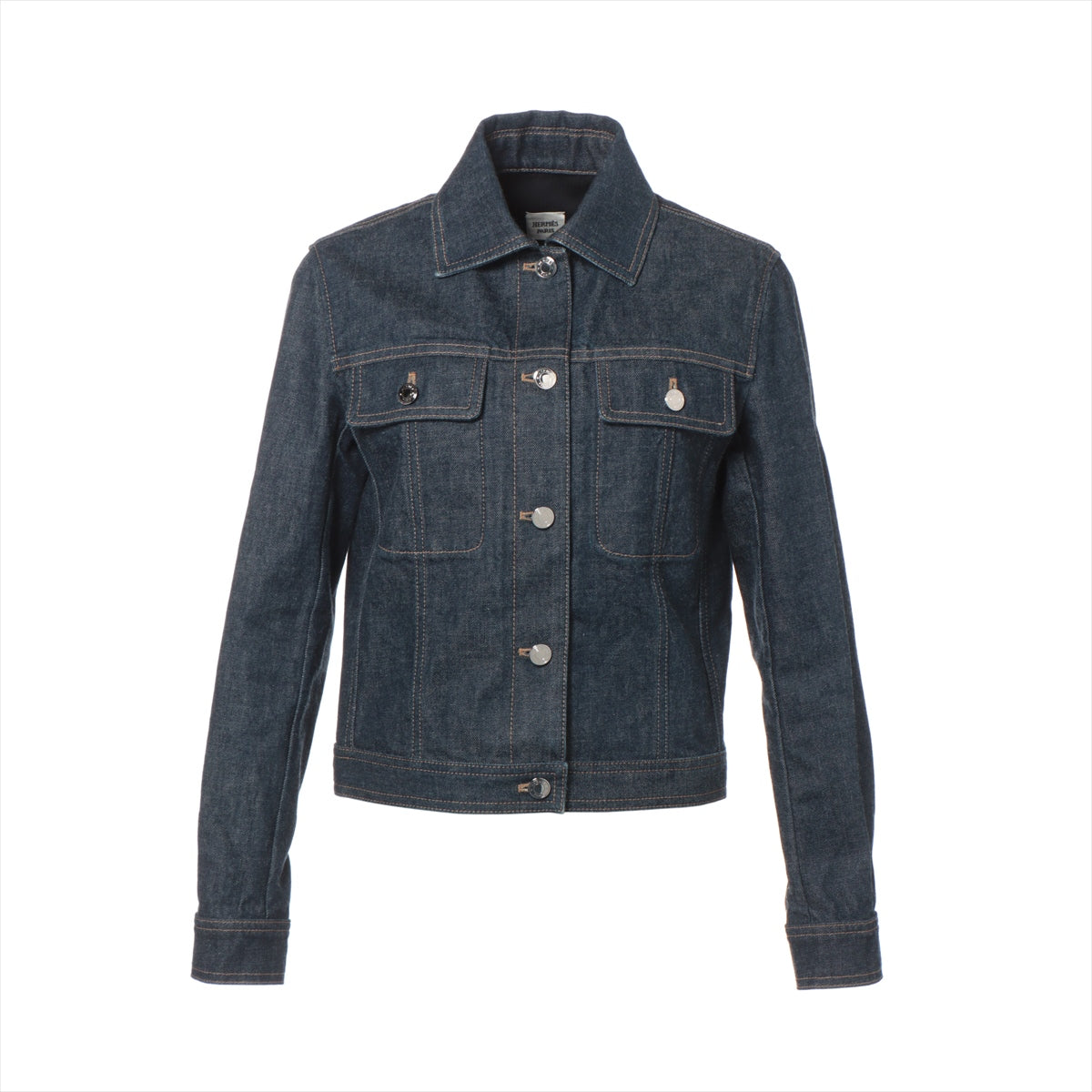 Hermès Cotton Denim Jacket 34 Ladies' Navy Blue  Serie Button