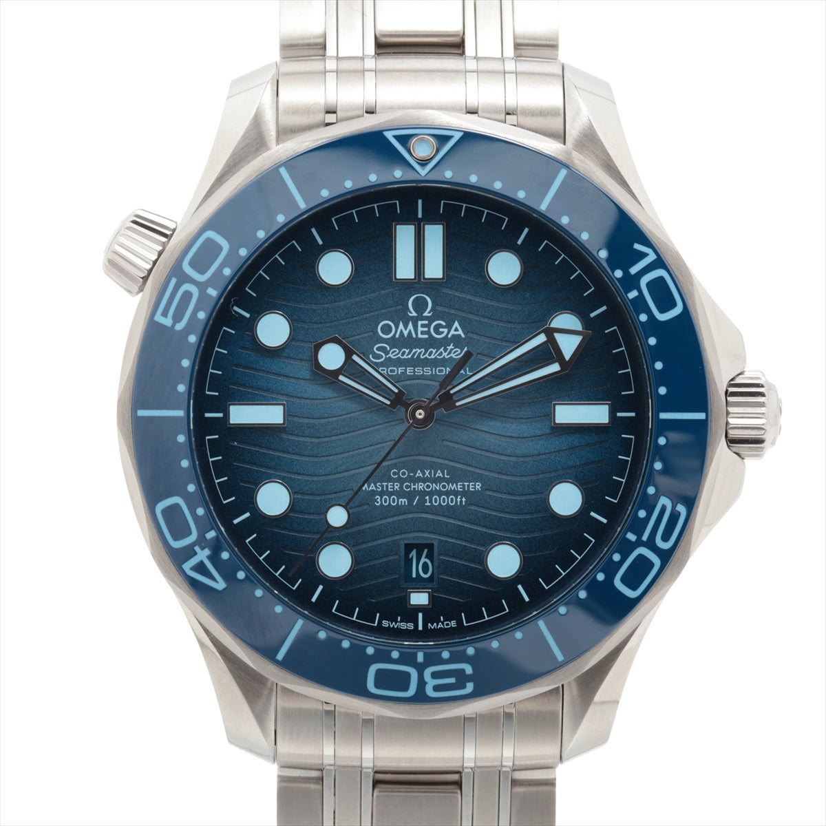 Omega Seamaster Diver 300M Co-Axial Master chronometer 210.30.42.20.03.003 SS AT Blue Dial 1 Extra Link