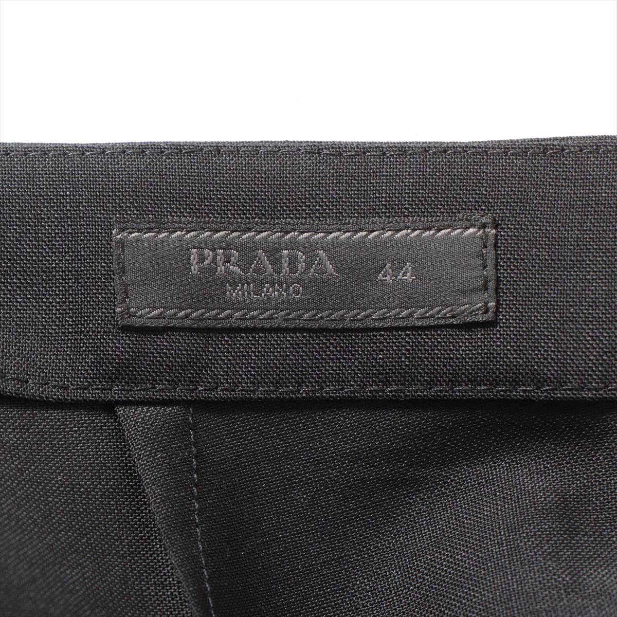Prada Triangle logo 23SS Wool & Mohair Pants 44 Men's Black  sideline SPH261