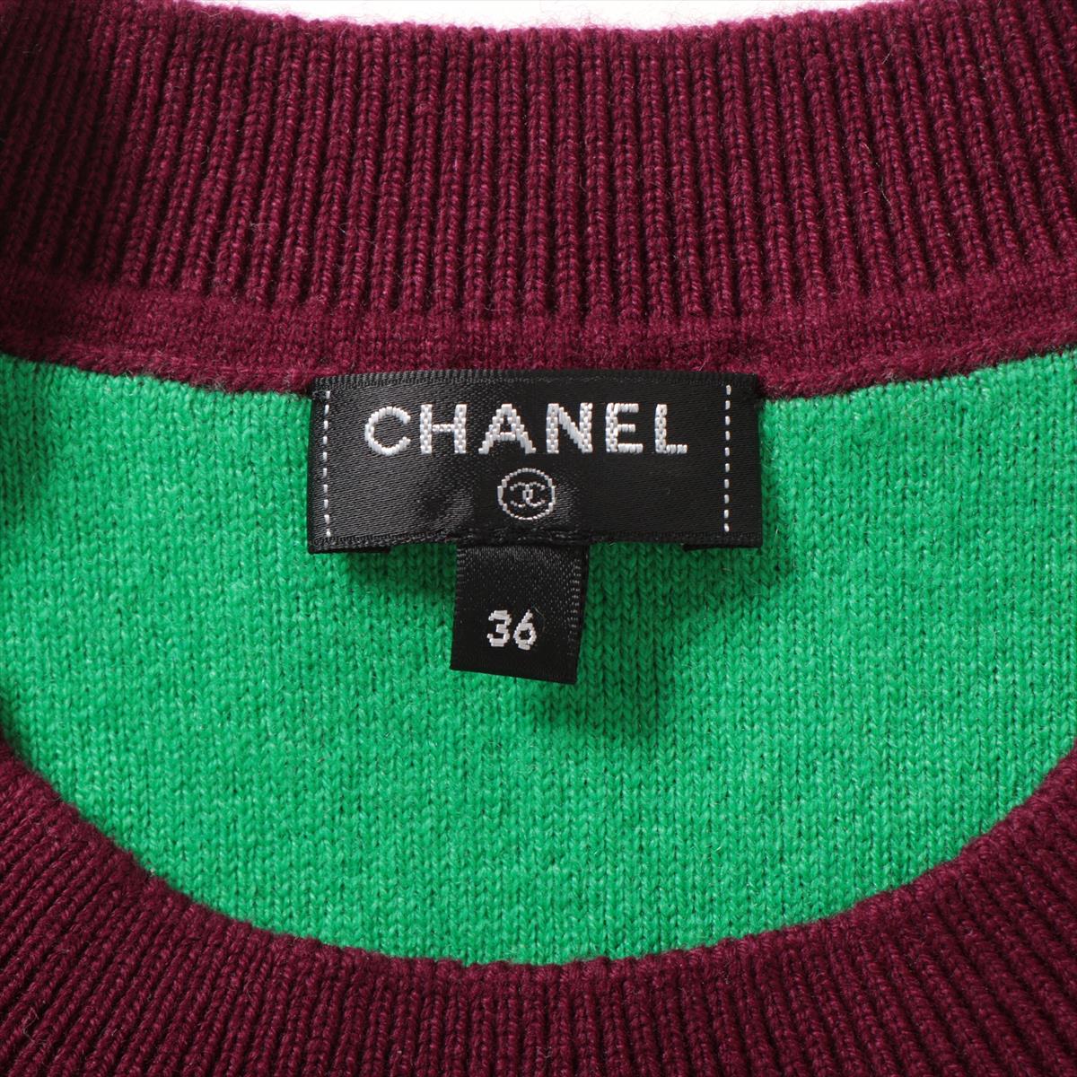 Chanel Coco Mark 21P Cashmere Knit 36 Ladies' Bordeaux  P70525K10076