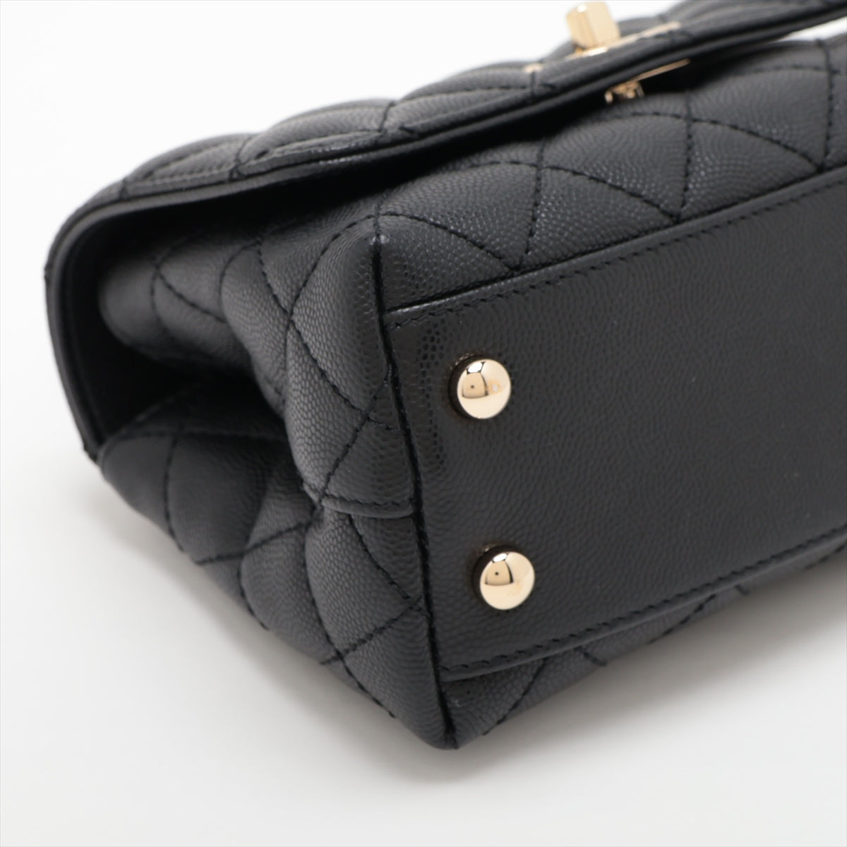 Chanel Coco handle 19 XXS Caviar Skin 2 Way Shoulder Bag Black Gold Metal Fittings AS2215