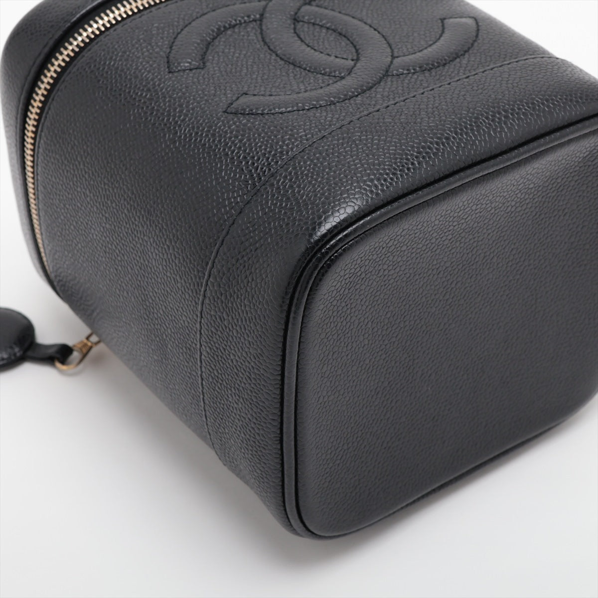 Chanel Coco Mark Caviar Skin Vanity Bag Black Gold Metal Fittings 7XXXXXX