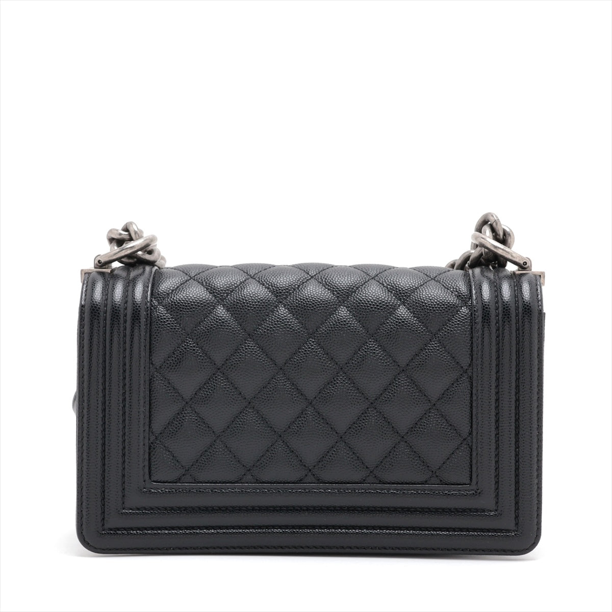 Chanel Boy Chanel 20 Small Caviar Skin Chain Shoulder Bag Black Silver Metal Fittings 28th A67085