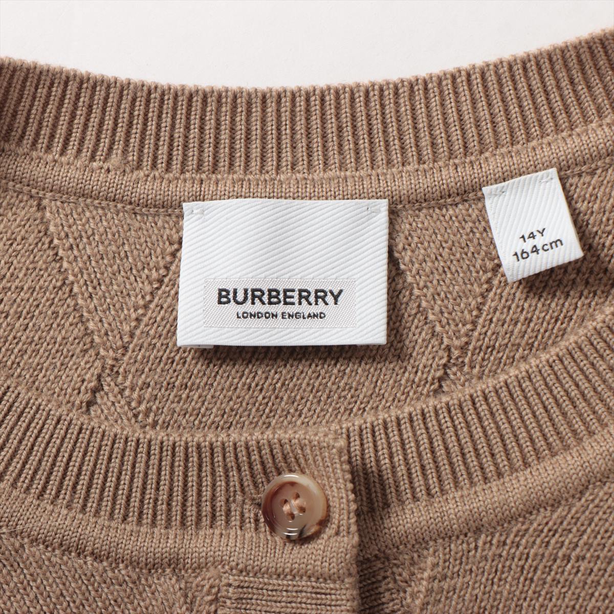 Burberry Tisci Period Wool & Nylon Cardigan 14Y Kids Brown  8058563