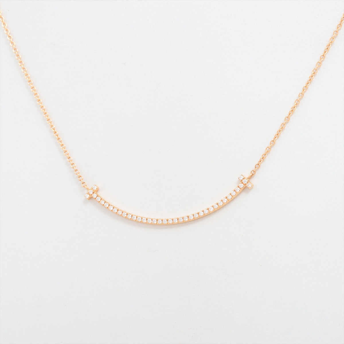 Tiffany T Smile Small Diamond Necklace 750(YG) 2.2g