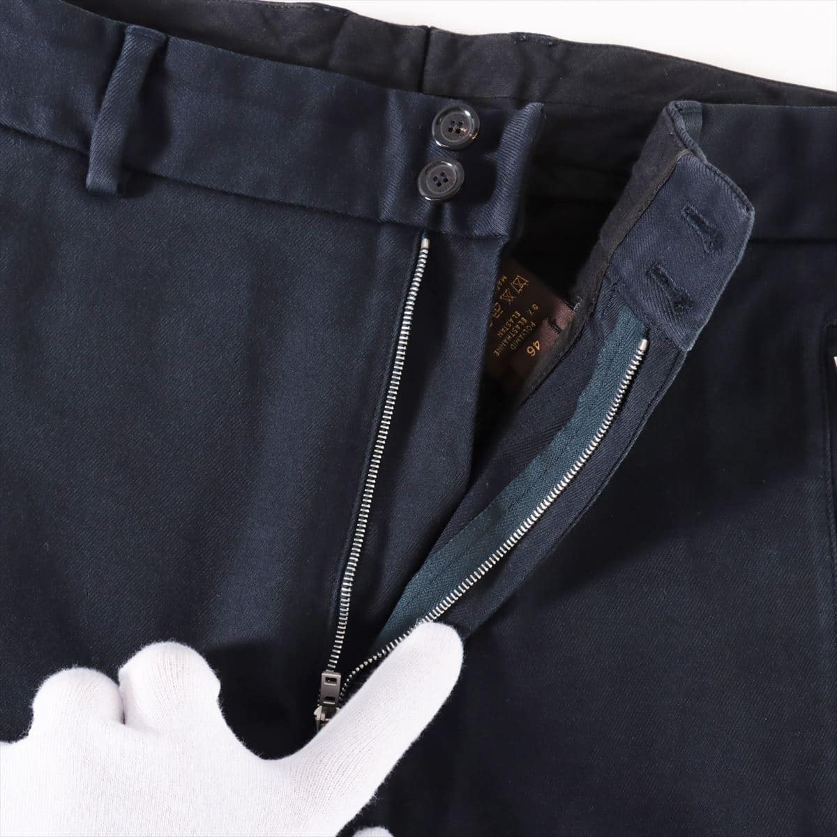 Louis Vuitton Cotton x polyamide Chino pants 46 Men's Navy blue