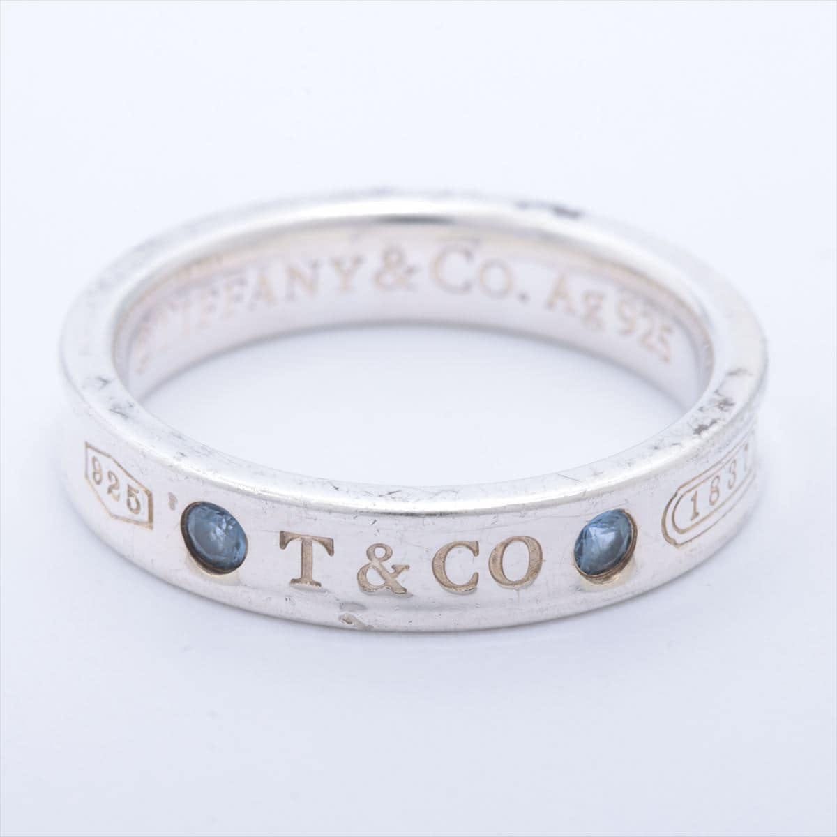 Tiffany 1837 Narrow rings 925 3.6g Silver sapphire 2P