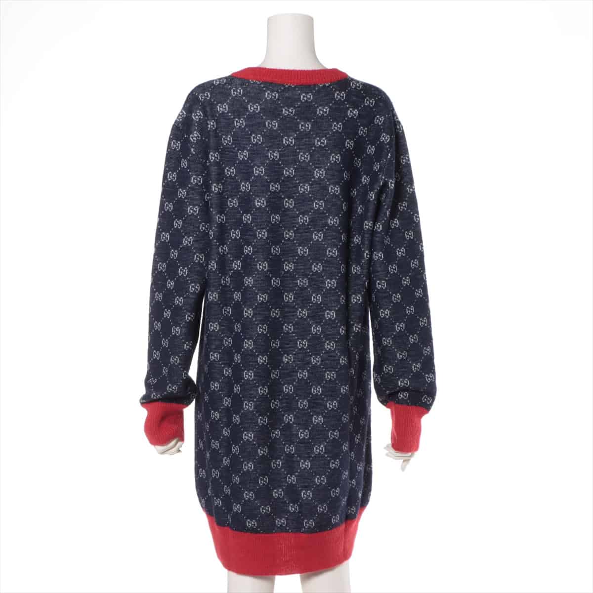 Gucci Wool x alpaca Knit dress S Ladies' Navy x red  543428