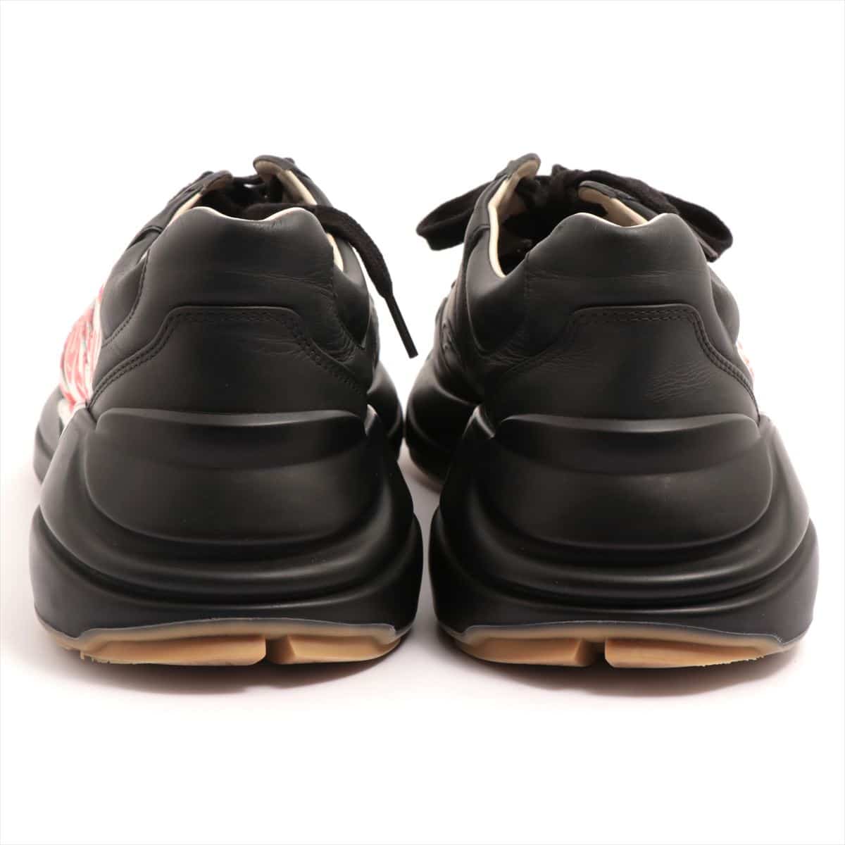 Gucci Leather Sneakers 8 Men's Black 523609 Righton Logo