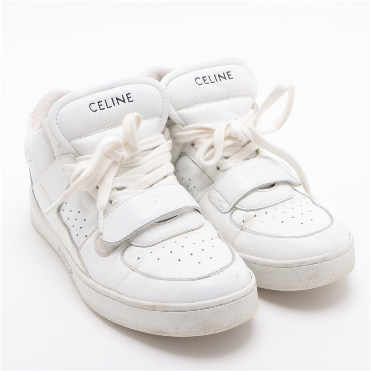 CELINE Leather High-top Sneakers 36 Ladies' White CT-02 RM0241 Is there a replacement string