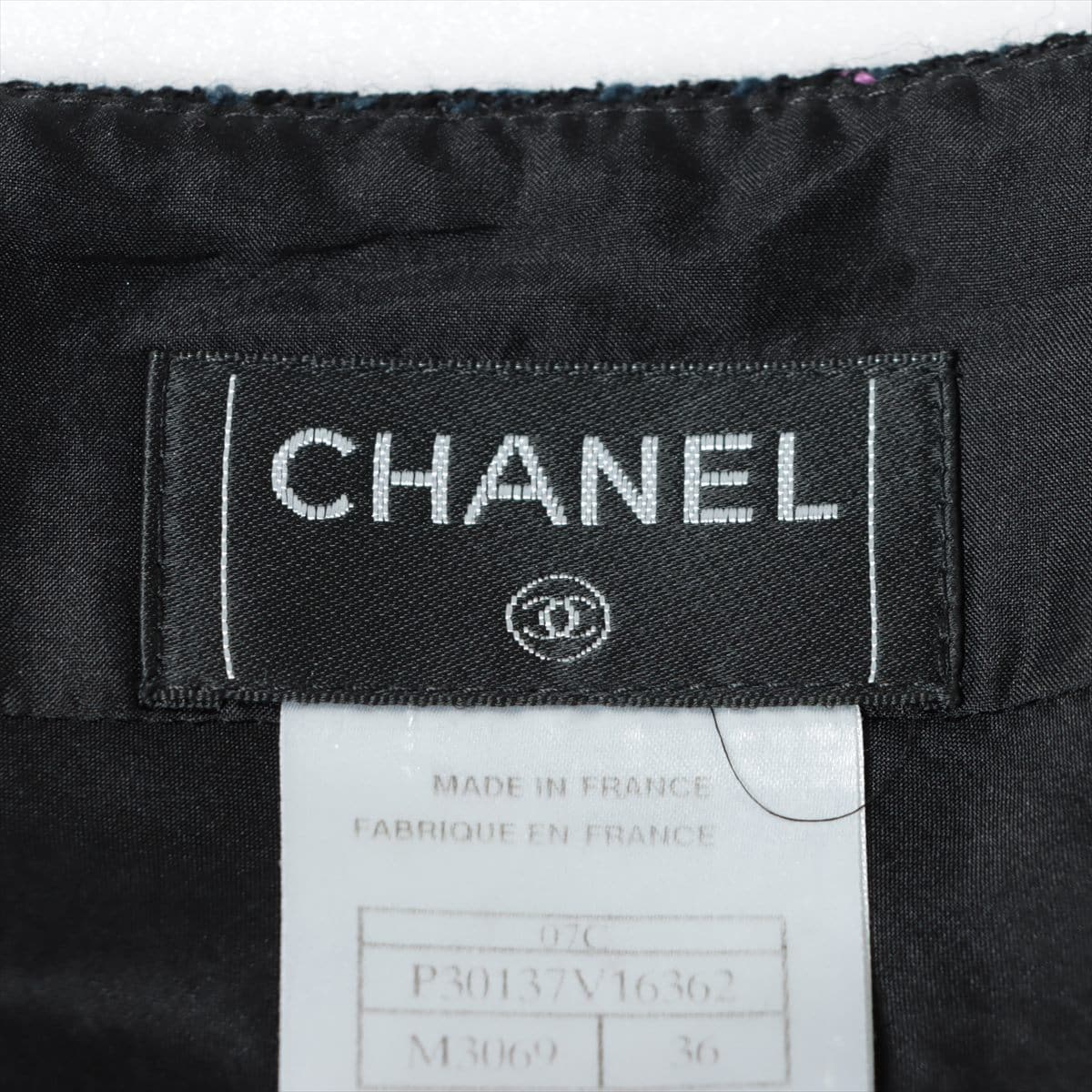 Chanel Tweed Skirt 36 Ladies' Black  07C