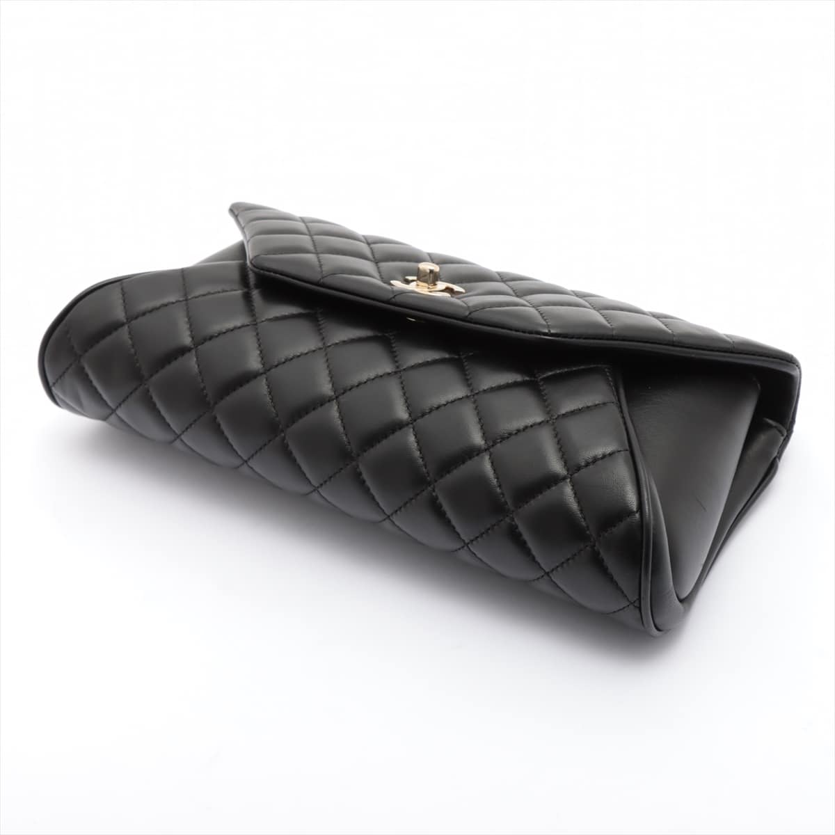 Chanel Matelasse Lambskin Clutch bag Black Silver Metal fittings 24XXXXXX Internal lame adhesion