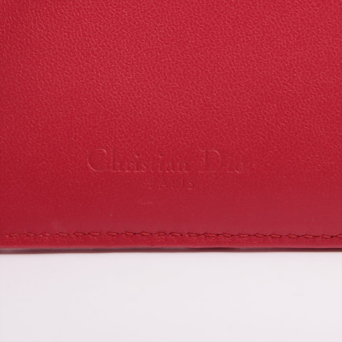 Christian Dior Lady Dior Cannage Leather Pass case Red