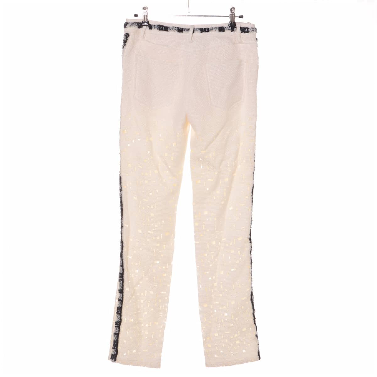 Chanel Coco Button P41 Tweed Pants 36 Ladies' Ivory