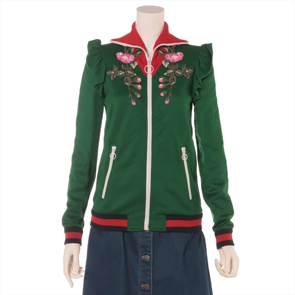 Gucci Cotton & polyester Sweatsuit XS Ladies' Green  479536 flower embroidery