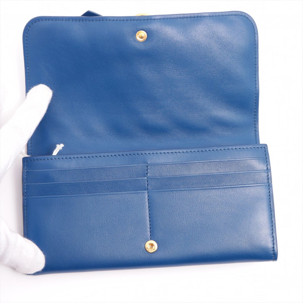 Chloe Leather Wallet Navy blue