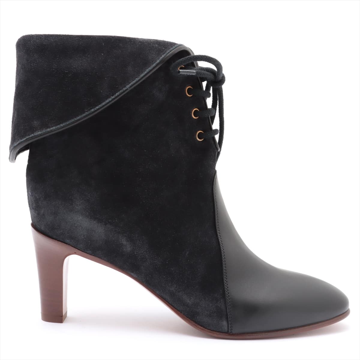 Chloe Leather & suede Boots 36 Ladies' Black x Gray