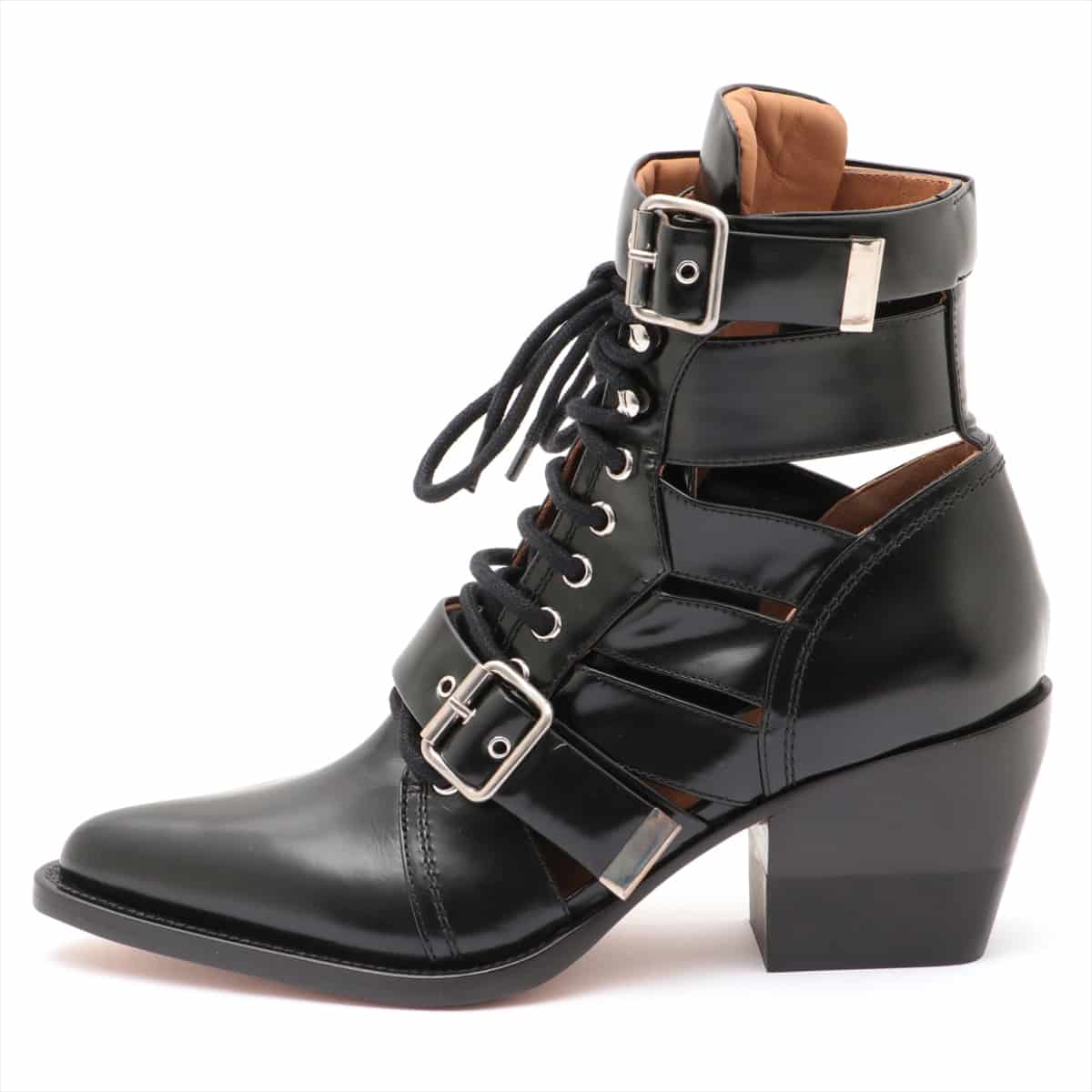 Chloe Leather Boots 39.5 Ladies' Black