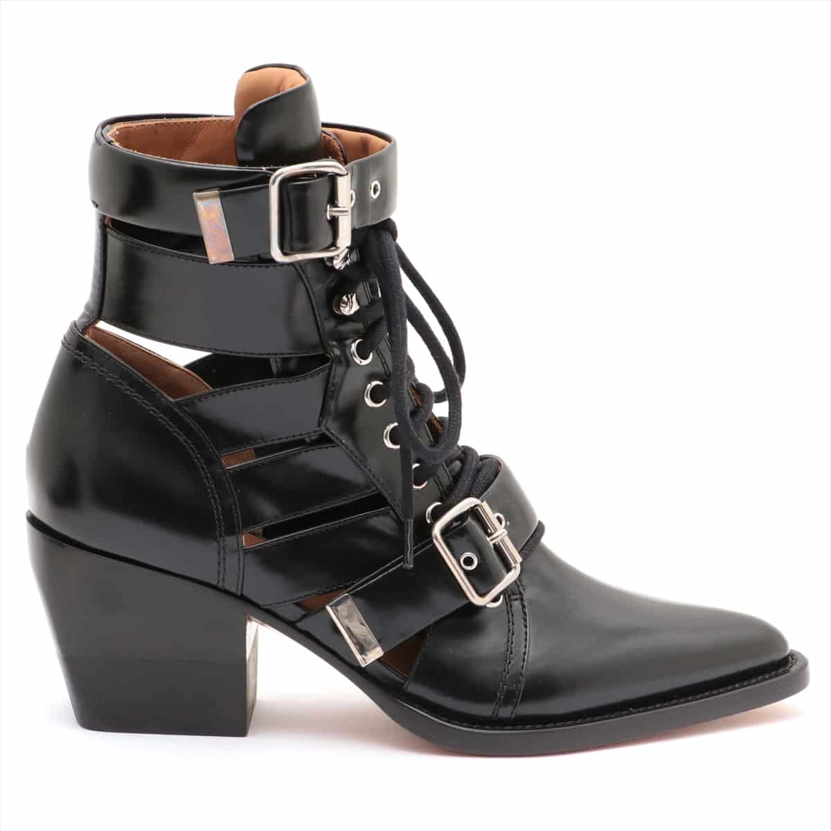 Chloe Leather Boots 39.5 Ladies' Black