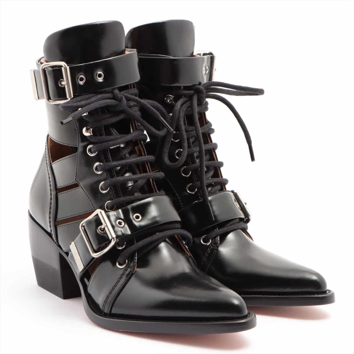 Chloe Leather Boots 37.5 Ladies' Black