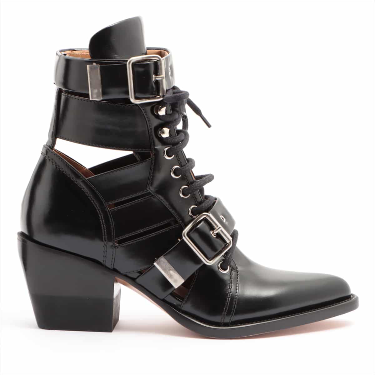 Chloe Leather Boots 37.5 Ladies' Black