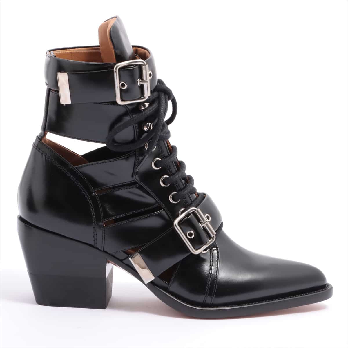 Chloe RYLEE Leather Boots 37.5 Ladies' Black