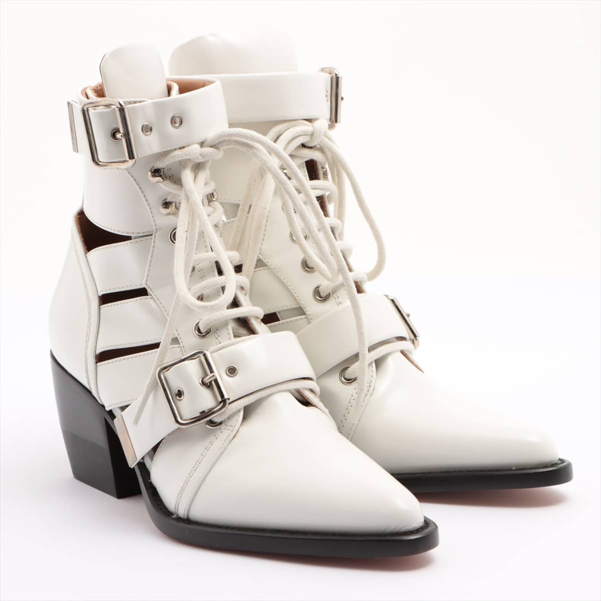Chloe RYLEE Leather Boots 37 Ladies' White