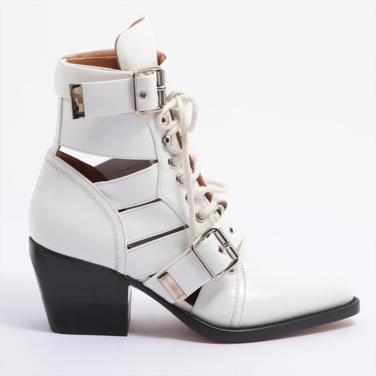 Chloe RYLEE Leather Boots 35.5 Ladies' White