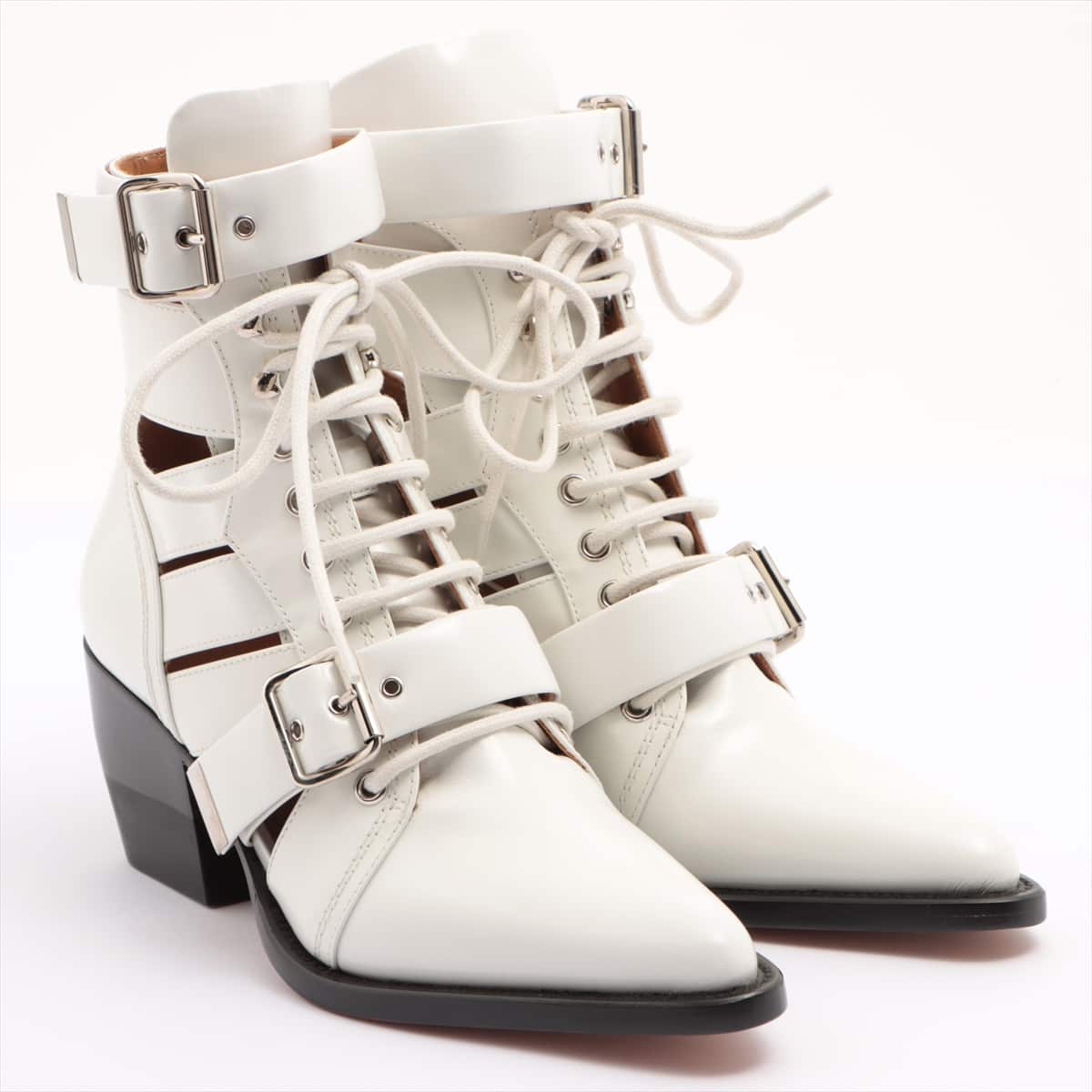 Chloe RYLEE Leather Boots 38 Ladies' White