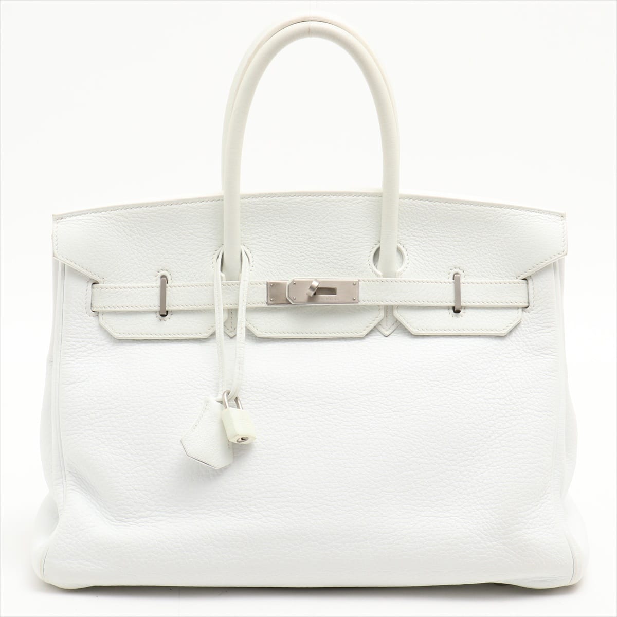 Hermès Birkin 35 Taurillon Clemence Hand bag White Silver Metal fittings □E: 2001