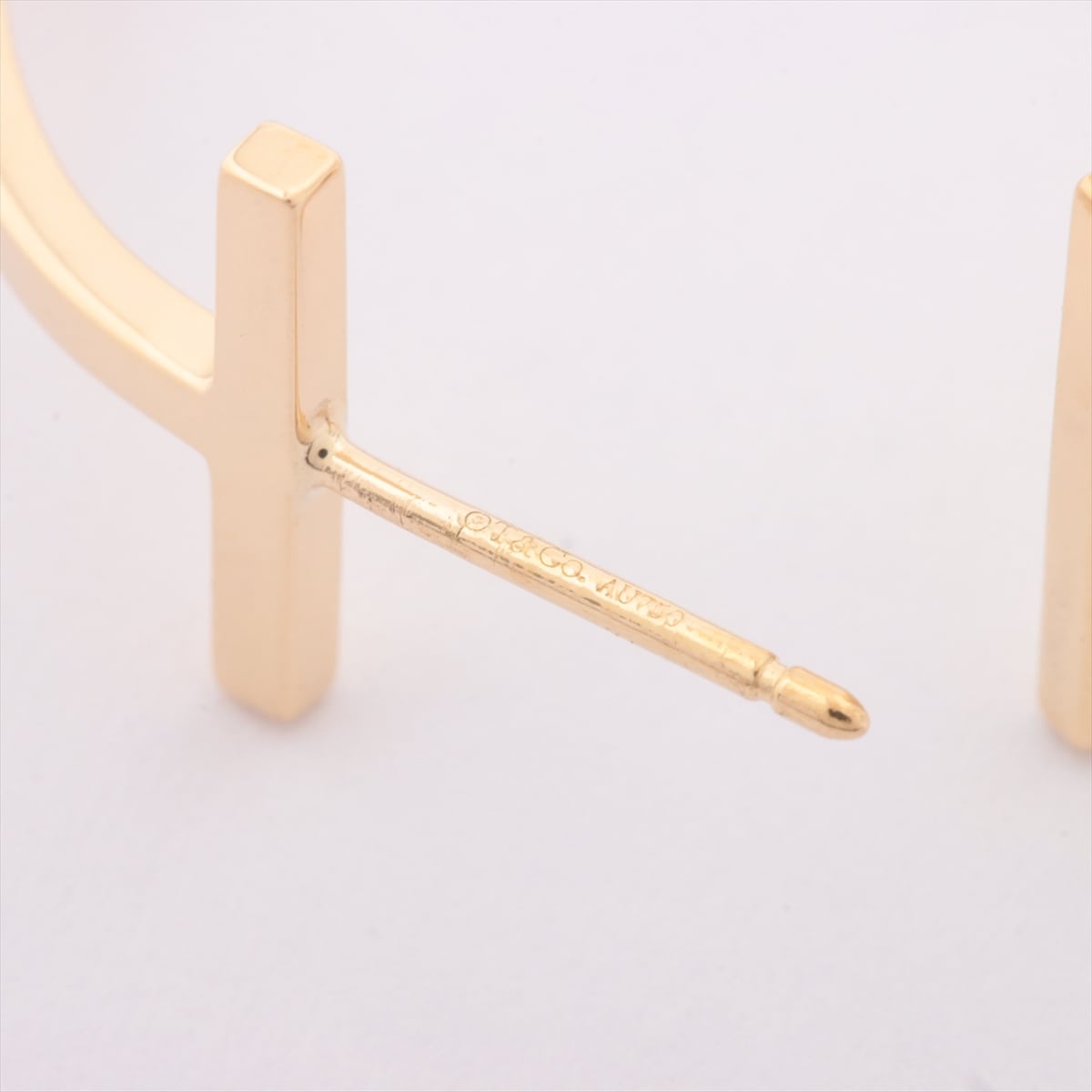 Tiffany T Wire Hoop Piercing jewelry 750(YG) 5.0g