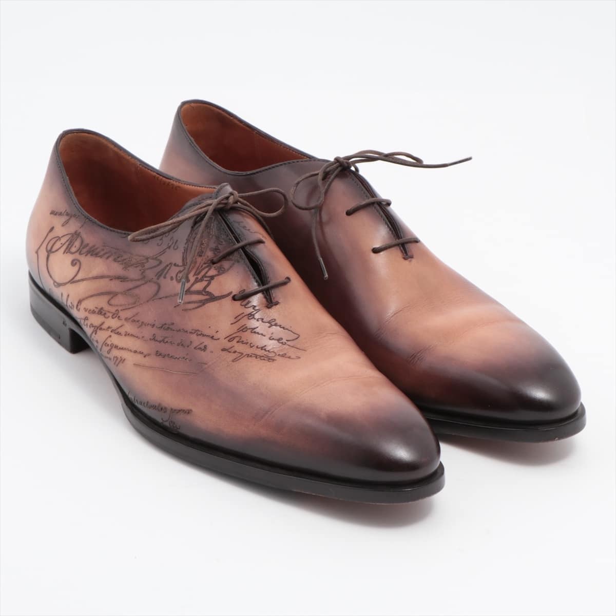 Berluti Alessandro Leather Dress shoes 11 Men's Brown Gare Calligraphy 3756 With genuine shoe tree