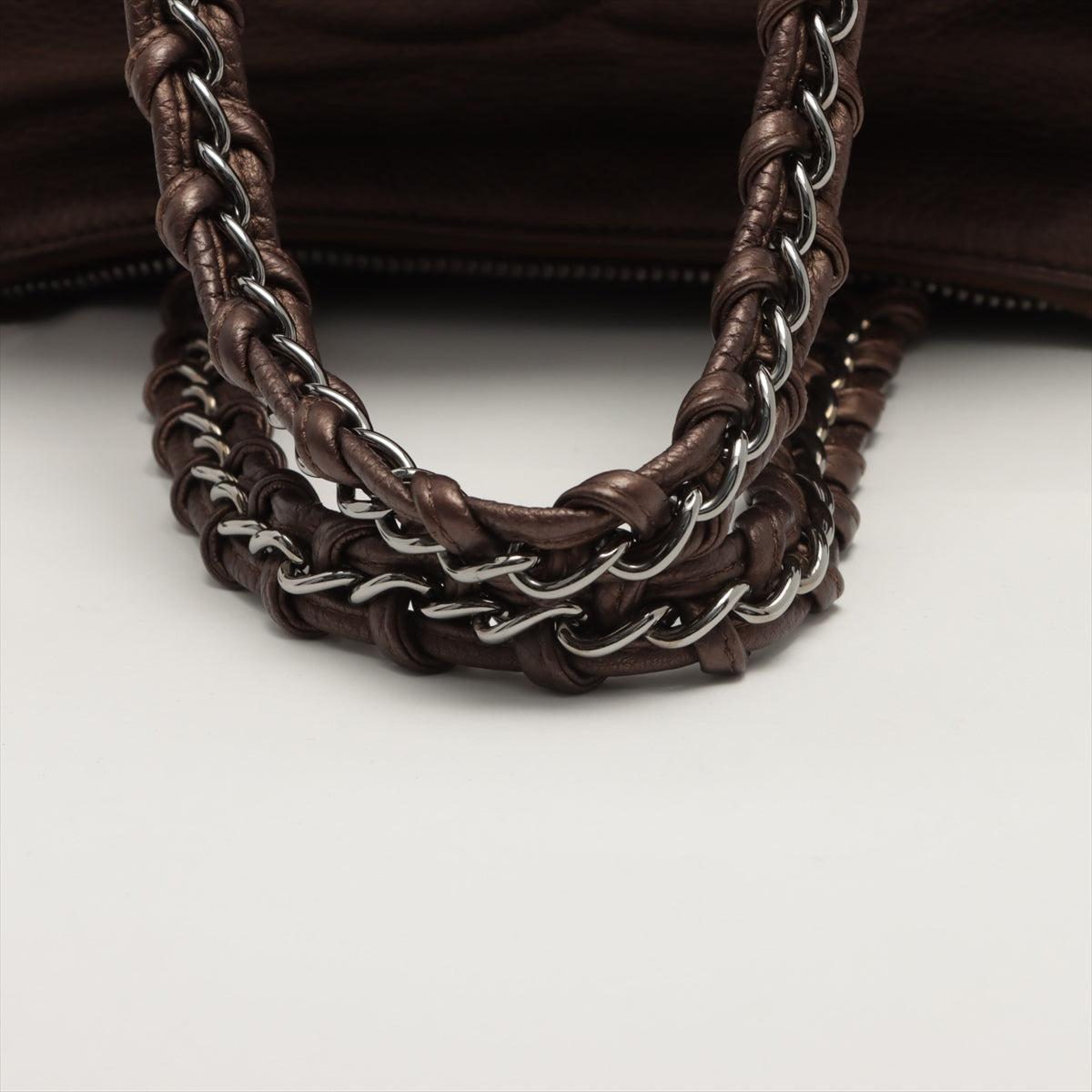 Chanel Coco Mark Leather Chain Shoulder Bag Brown Silver Metal Fittings 10XXXXXX