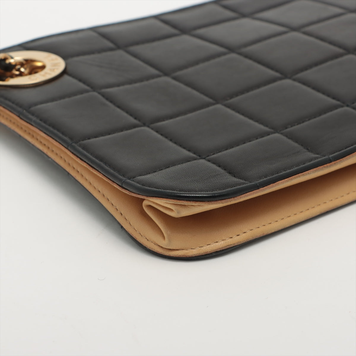 Chanel Chocolate Bar Lambskin Clutch Bag Black Gold Metal Fittings 7XXXXXX